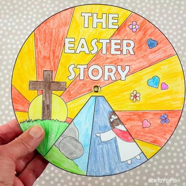 The Easter story wheel craft for kids