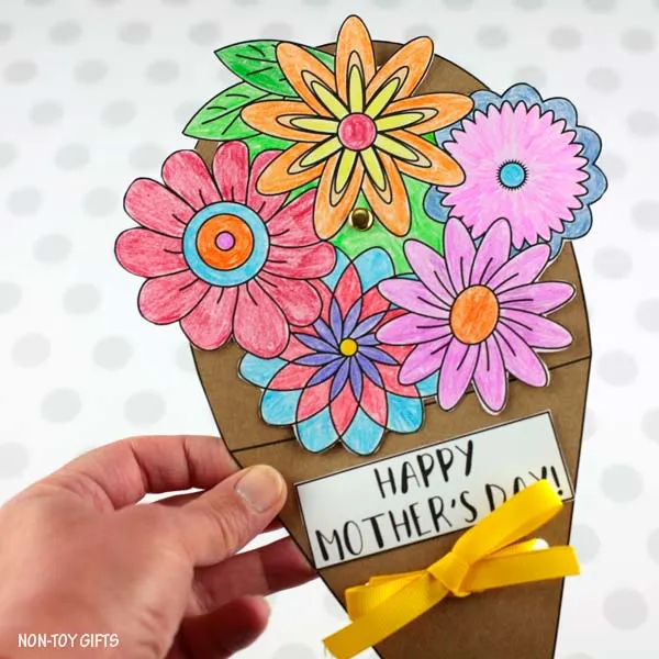 Mother's Day flower bouquet spinner craft for kids