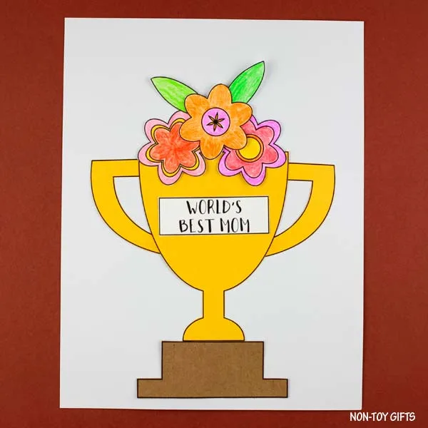 Mother's Day flower trophy craft for mom from kids
