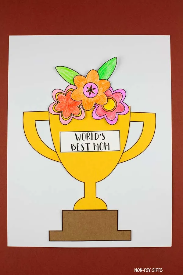 Mother's Day flower trophy craft for preschoolers