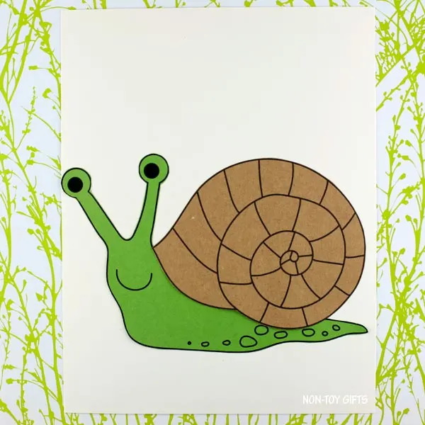 snail craft and coloring page