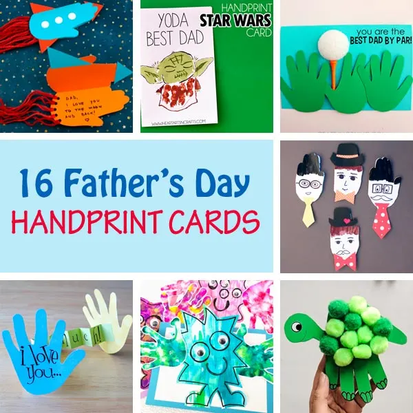 Father's Day handprint cards kids can make for dad and grandpa