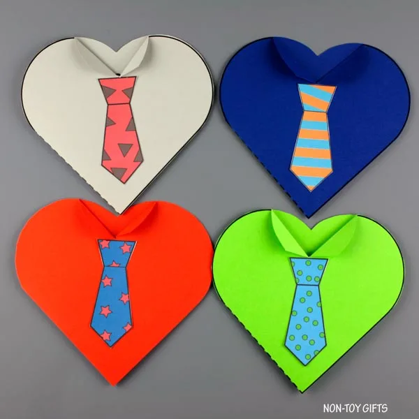 Father's Day heart tie cards