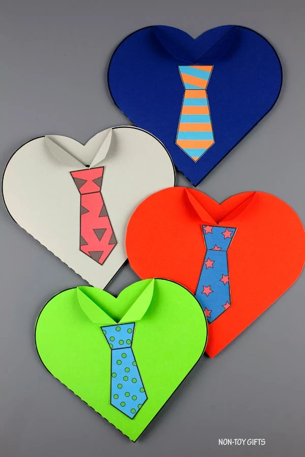 Father's Day tie heart card
