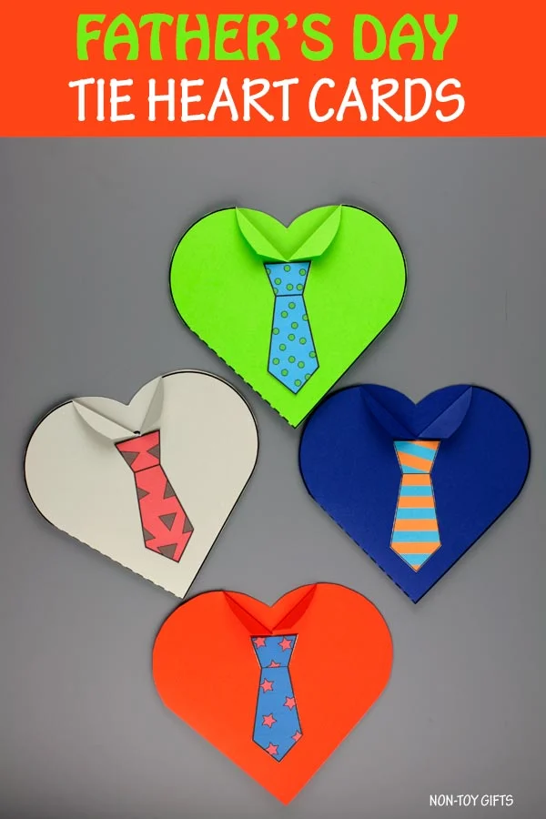 Father's Day tie heart card for kids