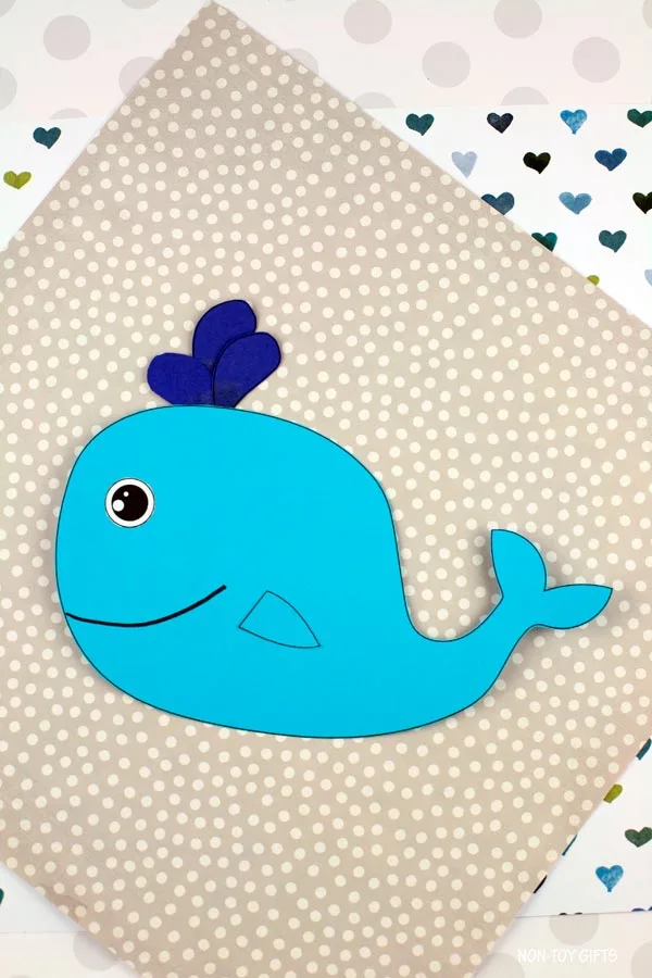 Paper whale craft for kids