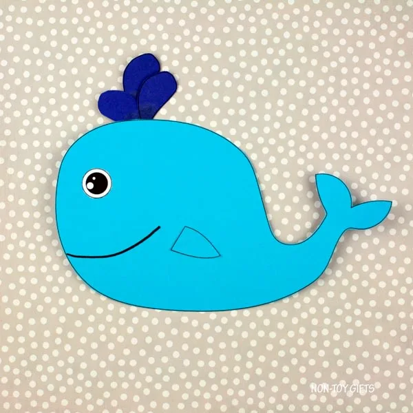 Paper whale craft for kids preschool