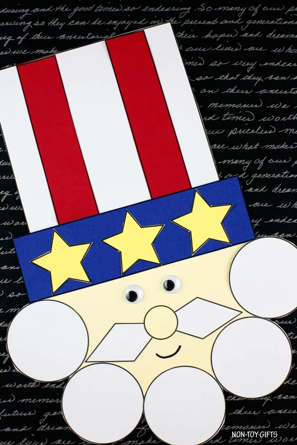 Shape Uncle Sam craft - 4th of July craft for kids