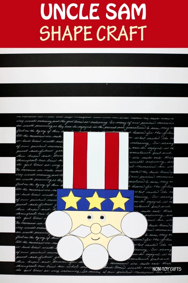 Shape Uncle Sam craft for kids