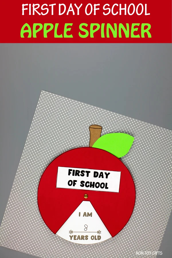 First day of school apple spinner craft for kids