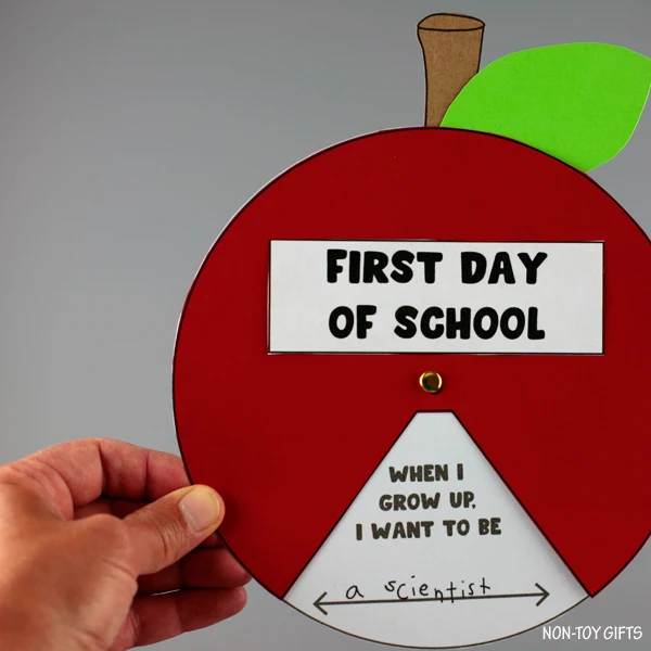 First day of school apple spinner fall craft