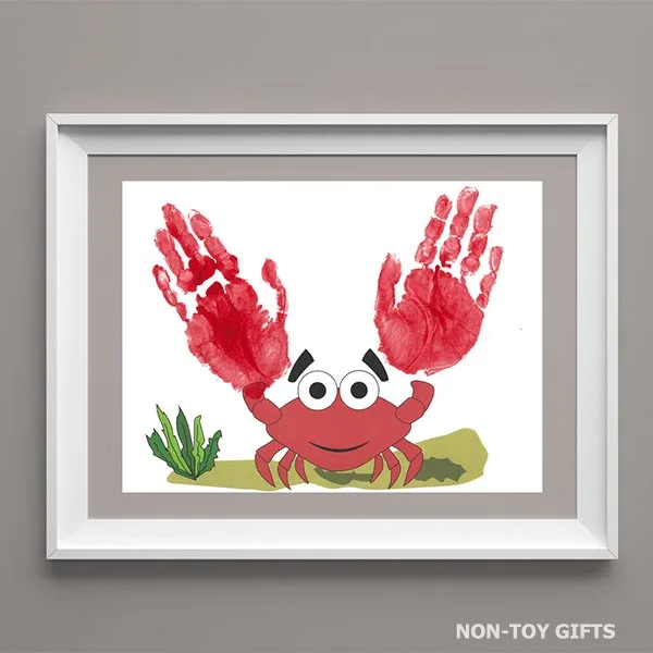 handprint crab art project for kids