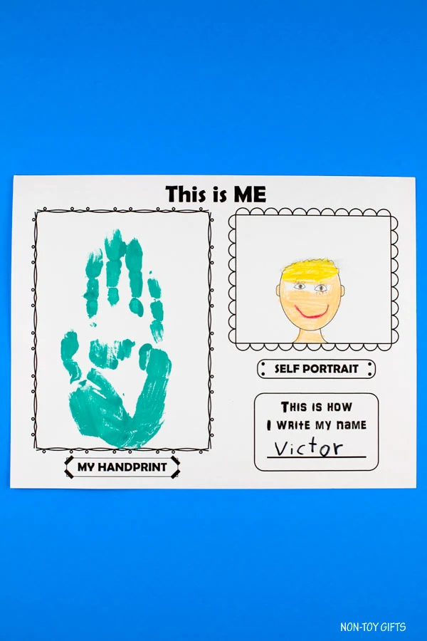 This is me! printable for first day of school