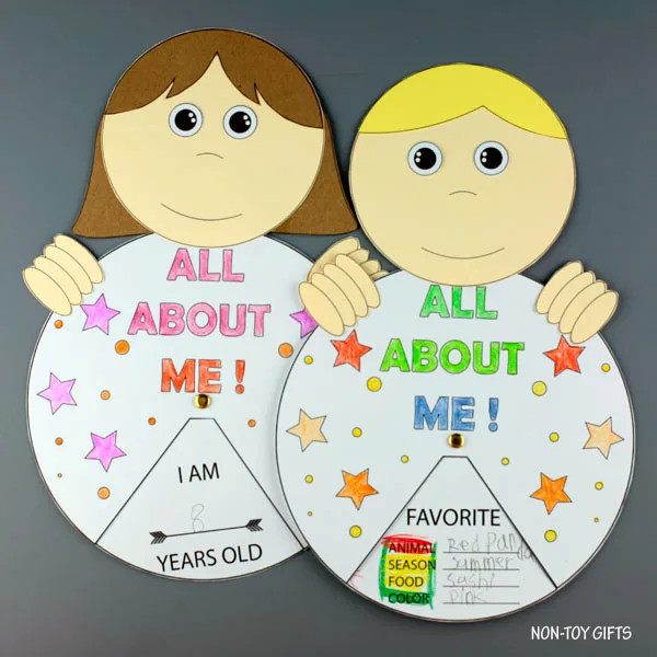 All about me back to school craft with template