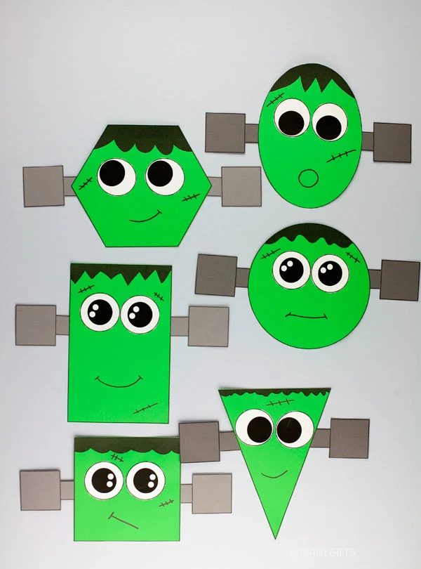Frankenstein preschool craft - Frankenstein shape craft for kids