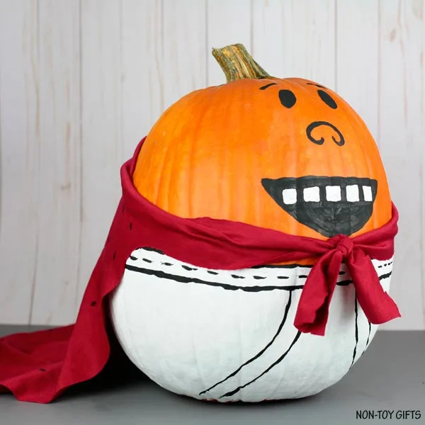 Easy painted Captain Underpants pumpkin