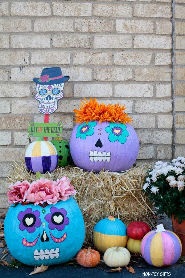 DIY Day of the Dead pumpkins
