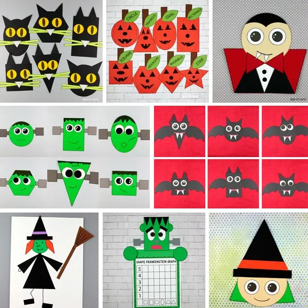 Halloween shape crafts for preschoolers, kindergartners and older kids