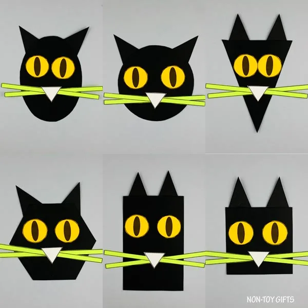 Shape black cat craft for Halloween