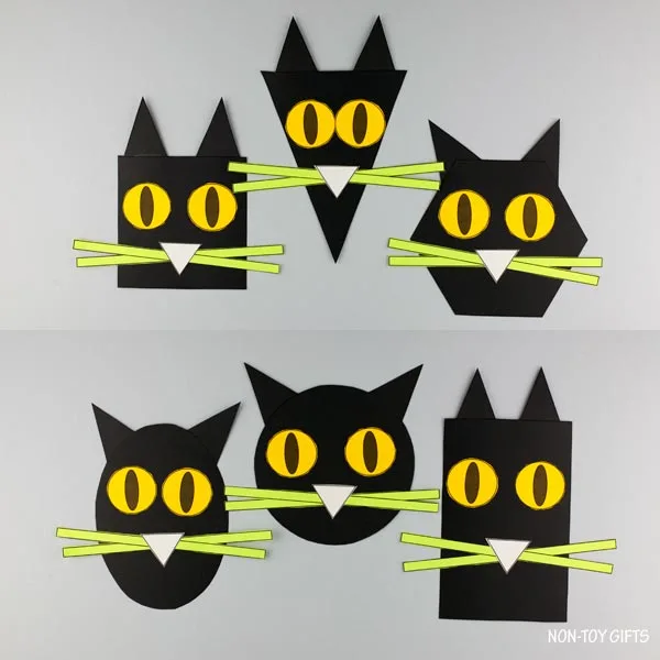 Easy shape black cat craft for kids