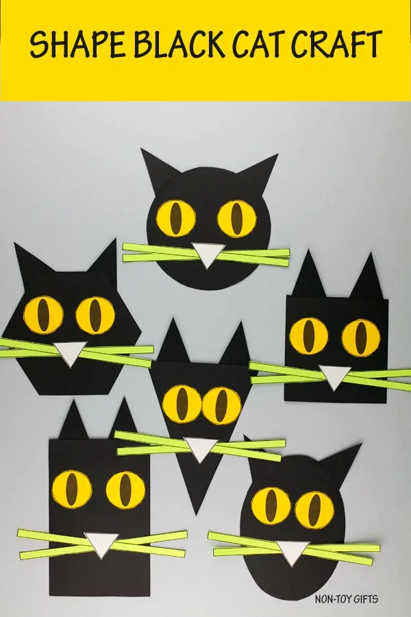 Shape black cat craft for preschoolers and older kids