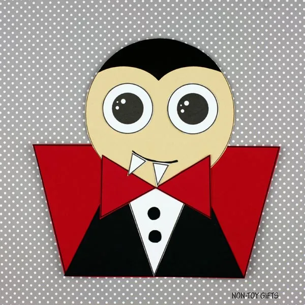 Vampire shape craft - Halloween math craft for kids