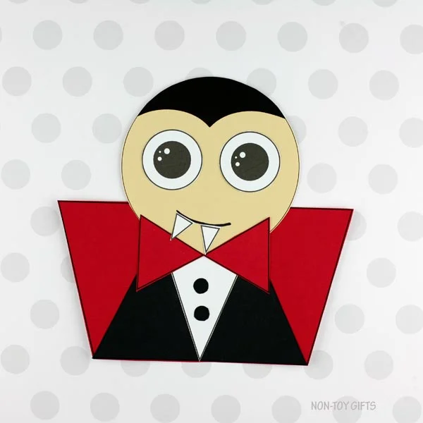 Vampire craft for kids - Halloween craft made with shapes