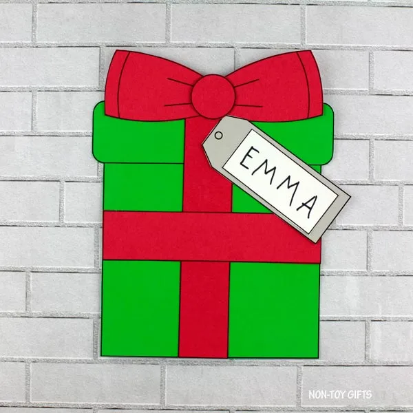 Christmas present craft for door decor or bulletin board display