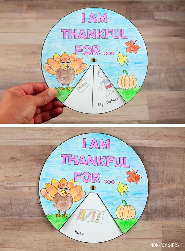 I am thankful for spinner craft for preschoolers and older kids