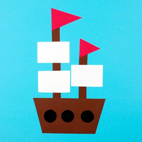 Mayflower boat shape craft for kids to make for Thanksgiving