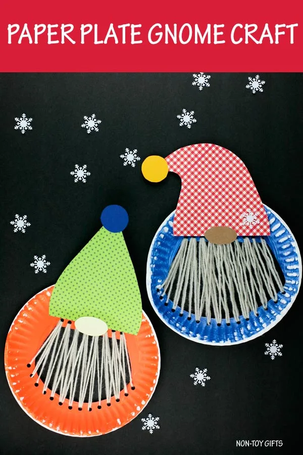 Paper plate gnome craft for kids