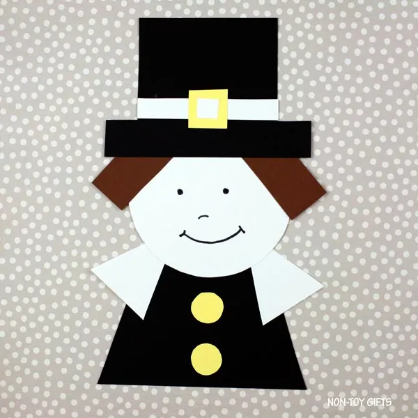 Shape pilgrim craft for preschoolers