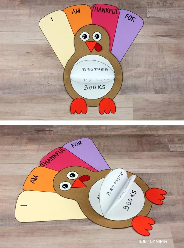 paper thankful turkey craft for kindergarten and older kids