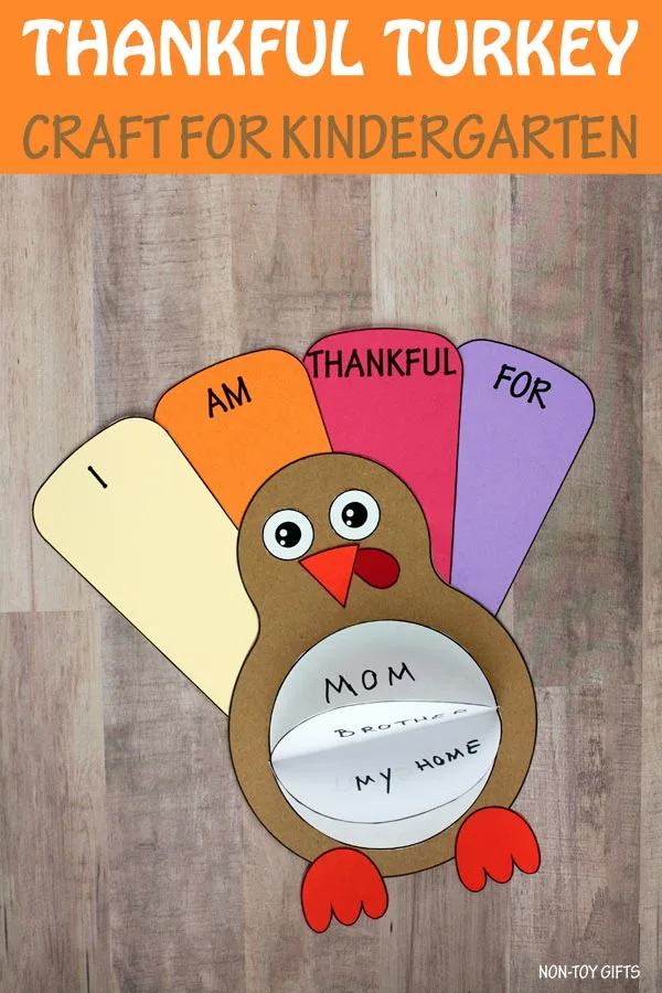 3D thankful turkey craft for kindergarten