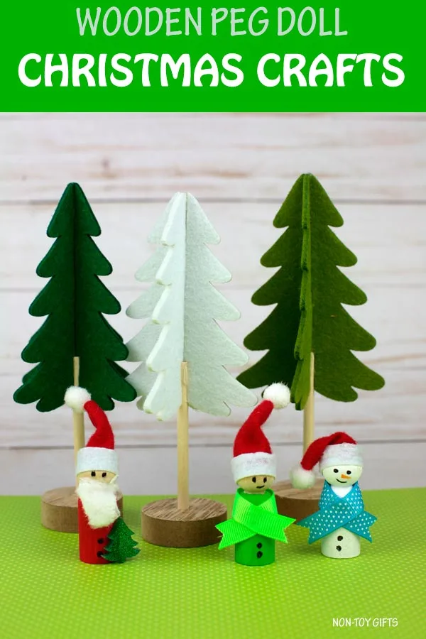 Wooden peg doll Christmas craft for kids