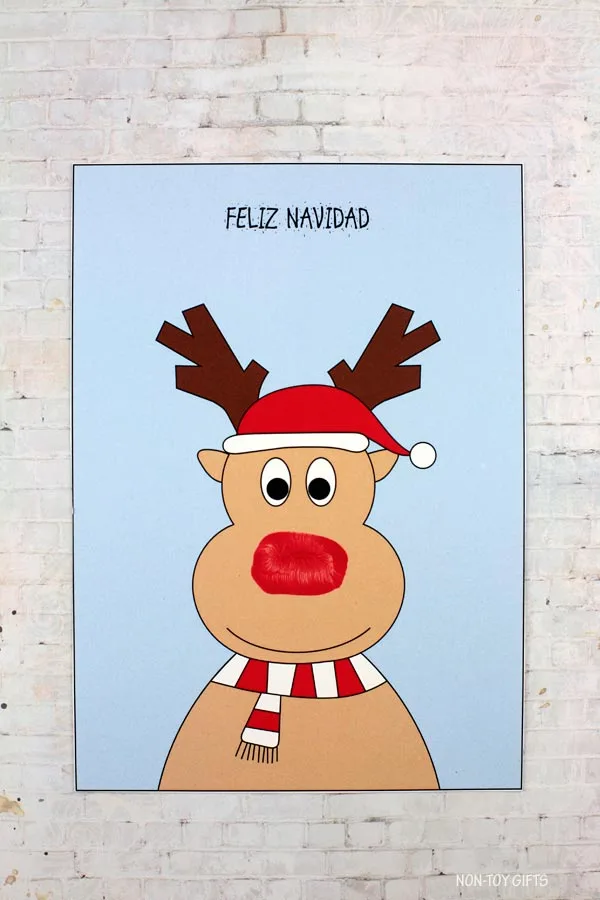 Easy fingerprint Christmas cards for kids to make for grandparents and teachers