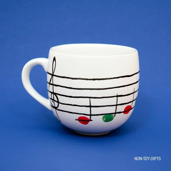 Fingerprint Christmas mug: Handmade gift for music teachers