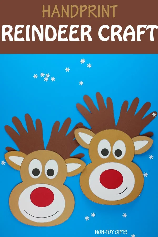 Handprint reindeer craft for kids