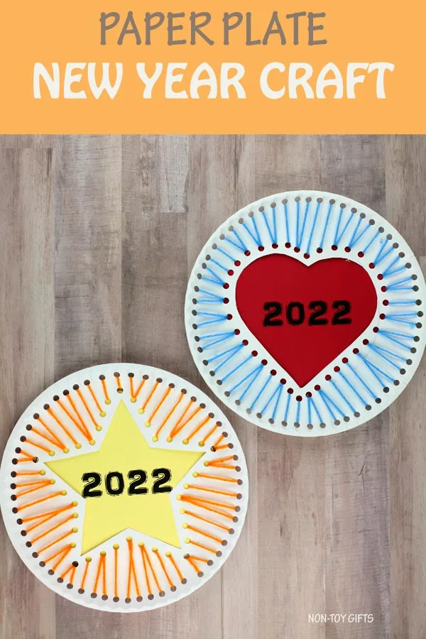 Paper plate New Year craft for kids