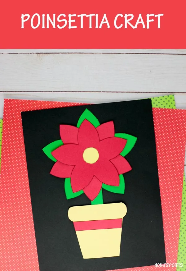 Paper poinsettia craft for kids