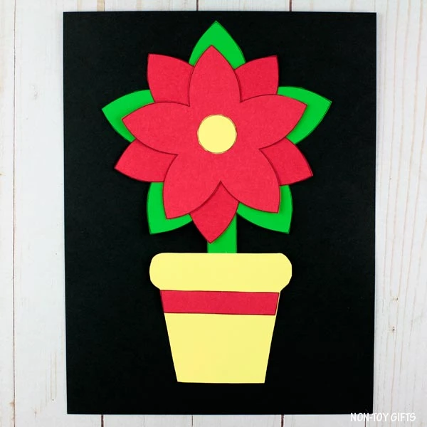 Christmas poinsettia paper craft for kids