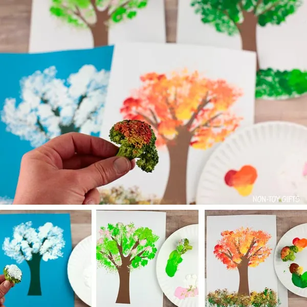 Tree art project collage