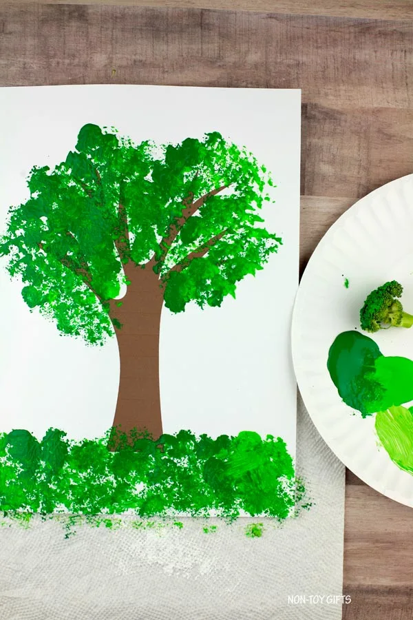 Summer  broccoli stamped tree
