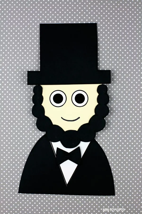 Abraham Lincoln paper craft printable template preschool