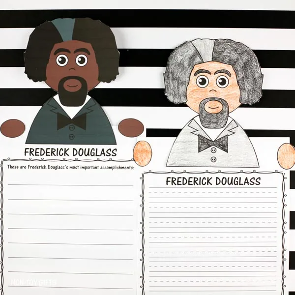 Frederick Douglass color and writing activity for kids
