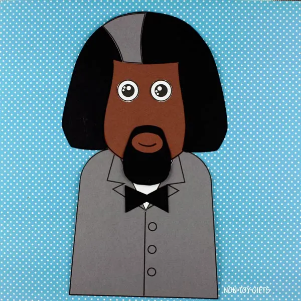 Easy paper Frederick Douglass craft for kids