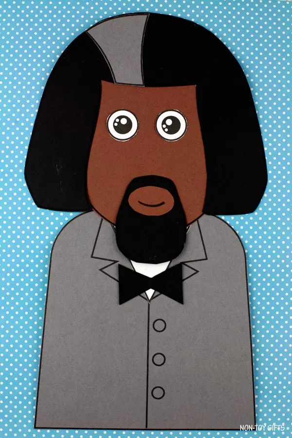 Easy Frederick Douglass craft for preschoolers, kindergartners and older kids