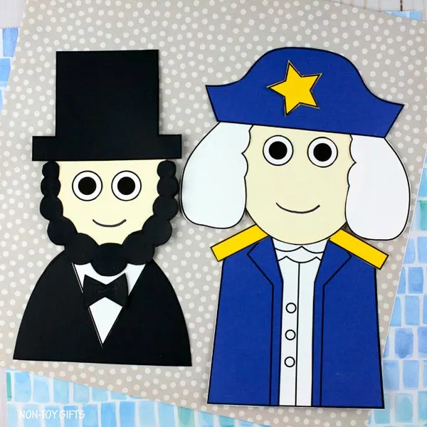 President's Day crafts: Abraham Lincoln and George Washington