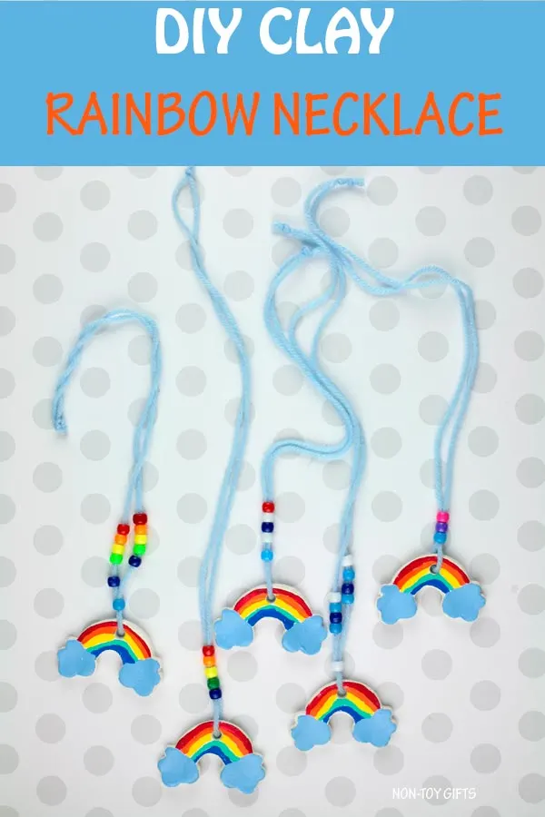 DIY clay rainbow necklace