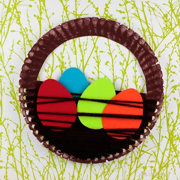 Easy Paper plate Easter basket craft